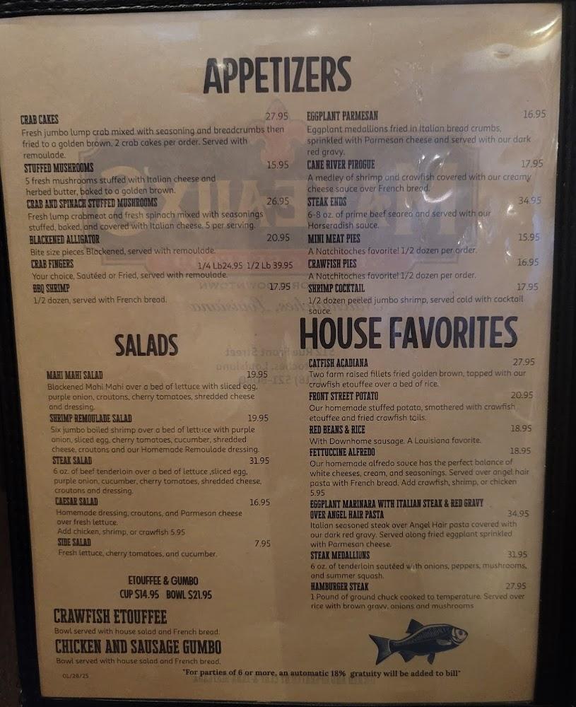 Mayeaux's Steak & Seafood Restaurant Menu image 3